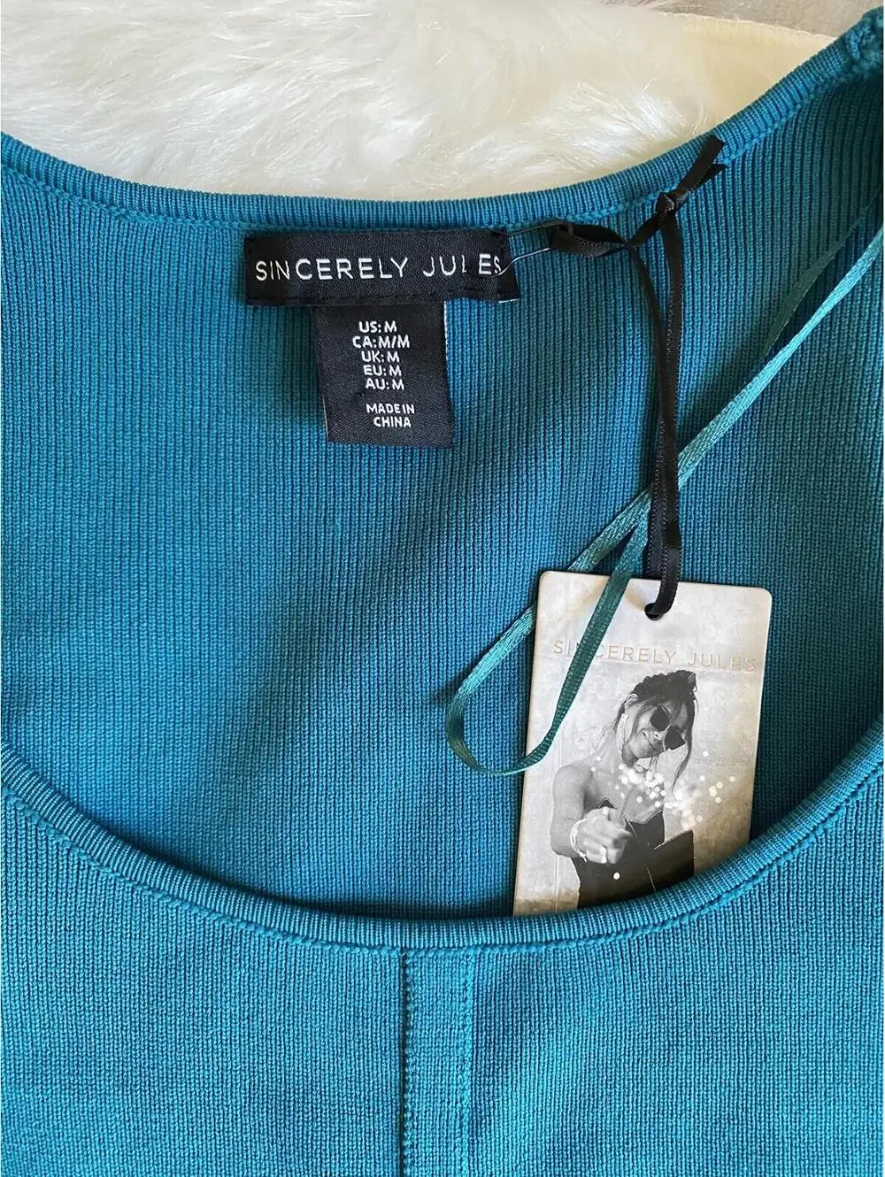 Sincerely Jules Teal Two-Piece Skirt and Crop Top Set Medium